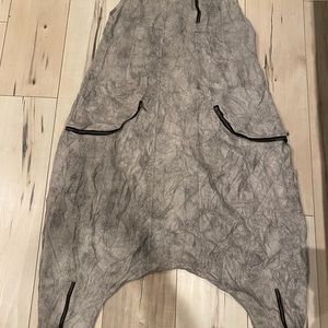 Very unique designer suede jumpsuit.